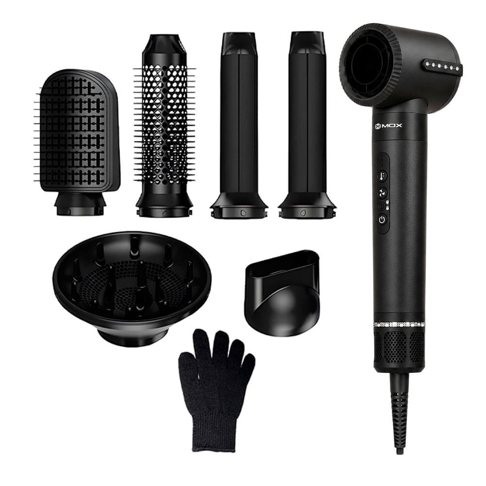 Secador Modelador Pro Hair Style MO-PH71 7 em 1 Mox Preto 220V
