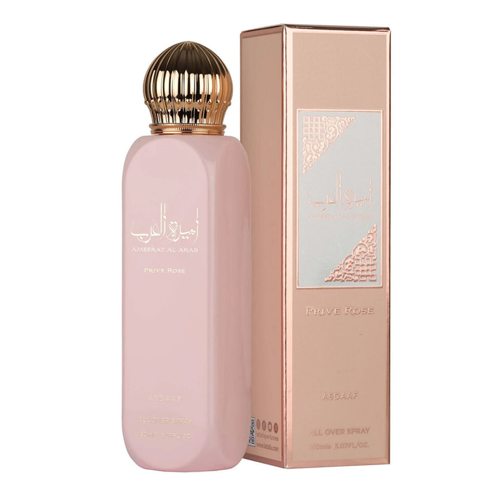 Body Spray Árabe Ameerat Al Arab Prive Rose Asdaaf 150ml