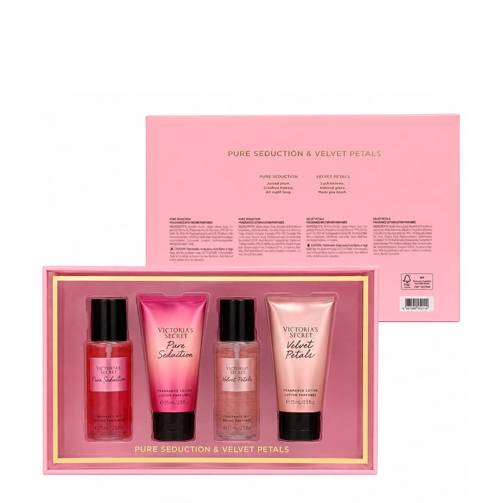 Kit Victoria's Secret Pure Seduction + Velvet Petals 4x75ml