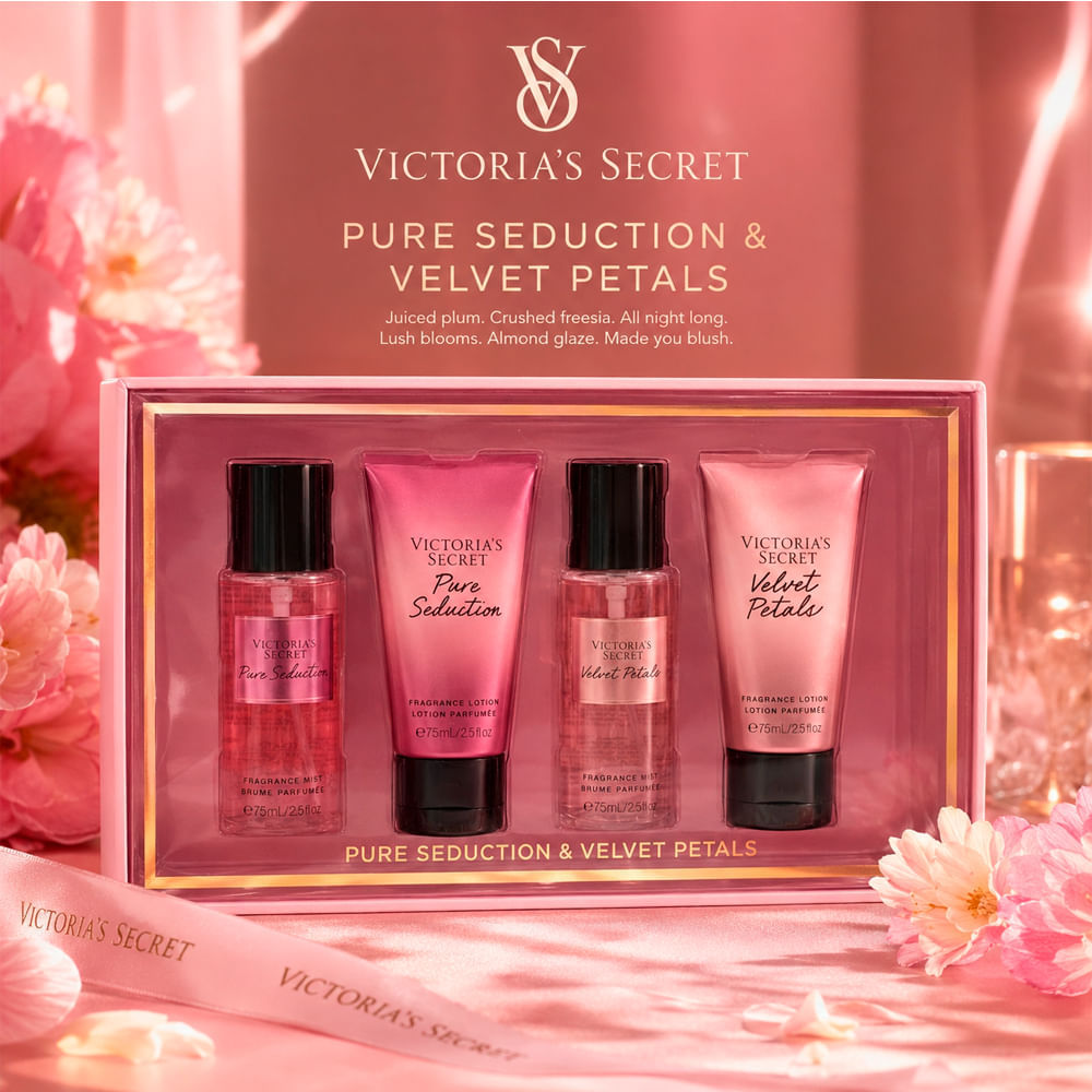Kit Victoria's Secret Pure Seduction + Velvet Petals 4x75ml