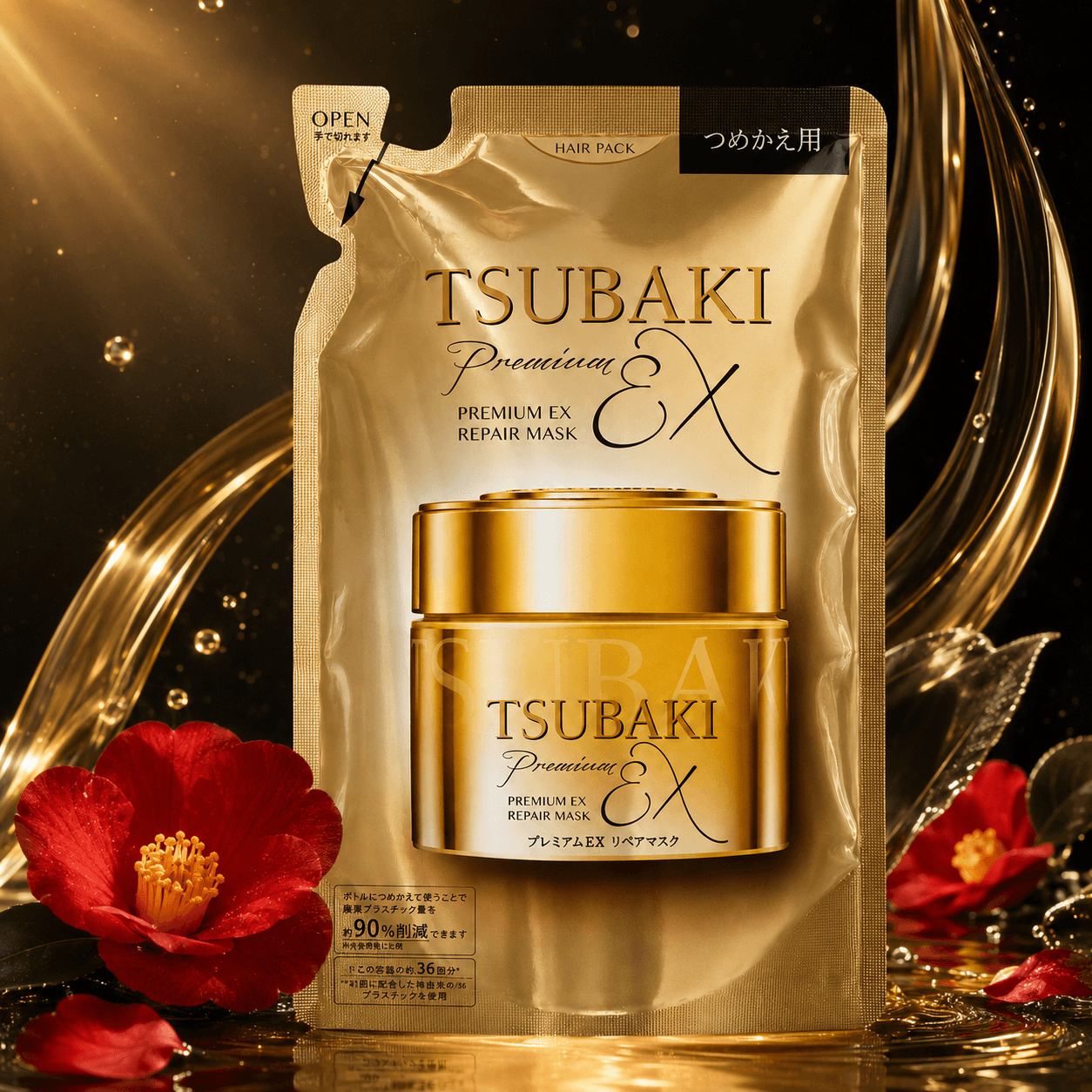 Refil Máscara Capilar Premium EX Repair Mask Tsubaki 150g