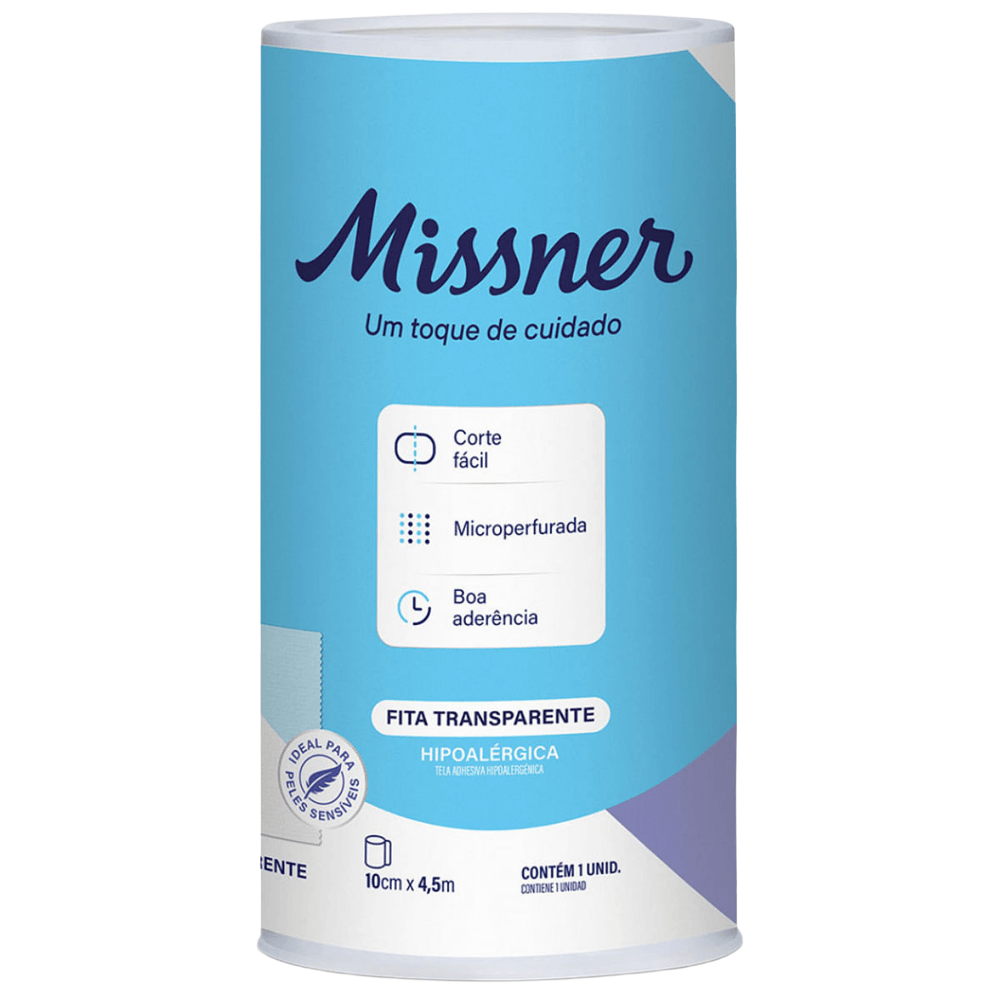 Fita Transparente Hipoalérgica Missner 10cm x 4,5m
