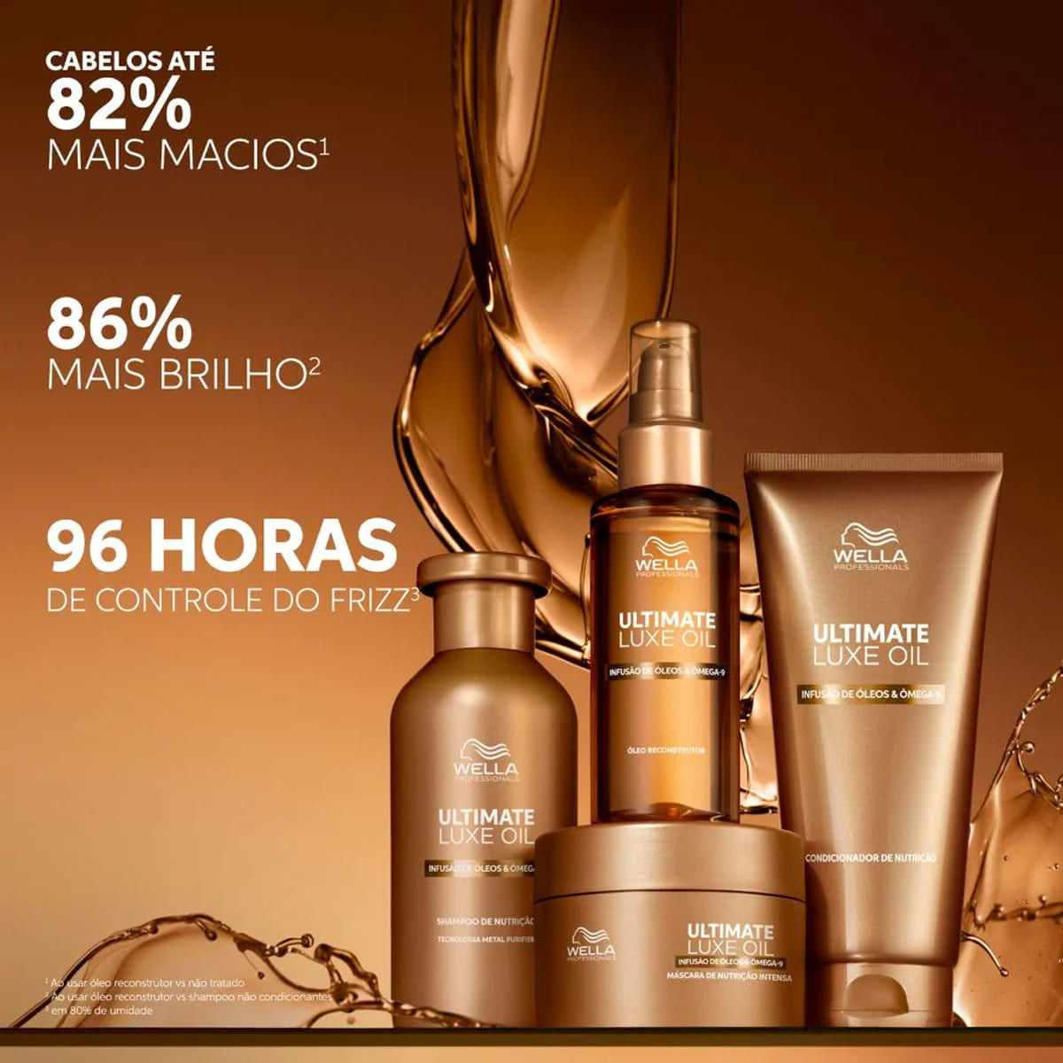 Kit Ultimate Luxe Oil Wella Professionals Shampoo 250ml + Óleo 100ml