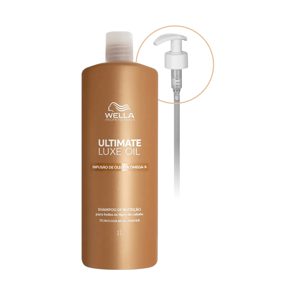 Kit Ultimate Luxe Oil Wella Professionals Shampoo 1L + Válvula Pump