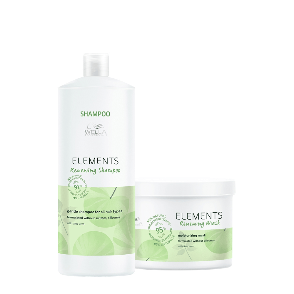 Kit Elements Renewing Wella Professionals Shampoo 1l + Máscara Capilar 500ml