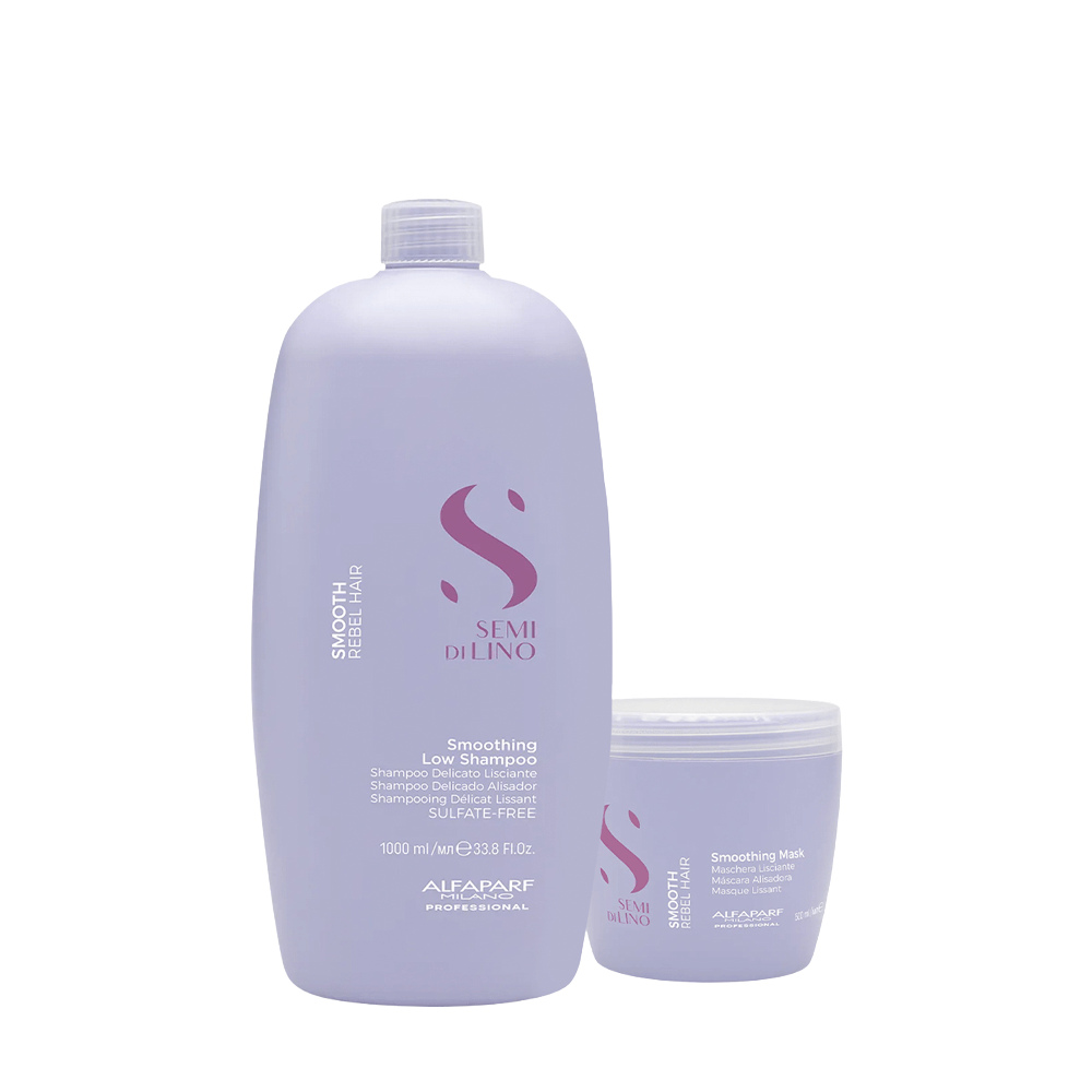 Kit Semi Di Lino Smooth Alfaparf Shampoo 1l + Máscara 500ml