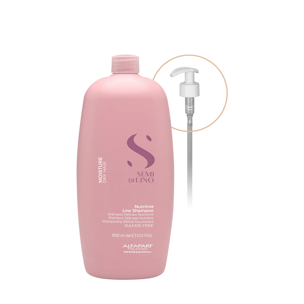 Kit Alfaparf Shampoo Semi di Lino Moisture Nutritive 1L + Válvula Pump