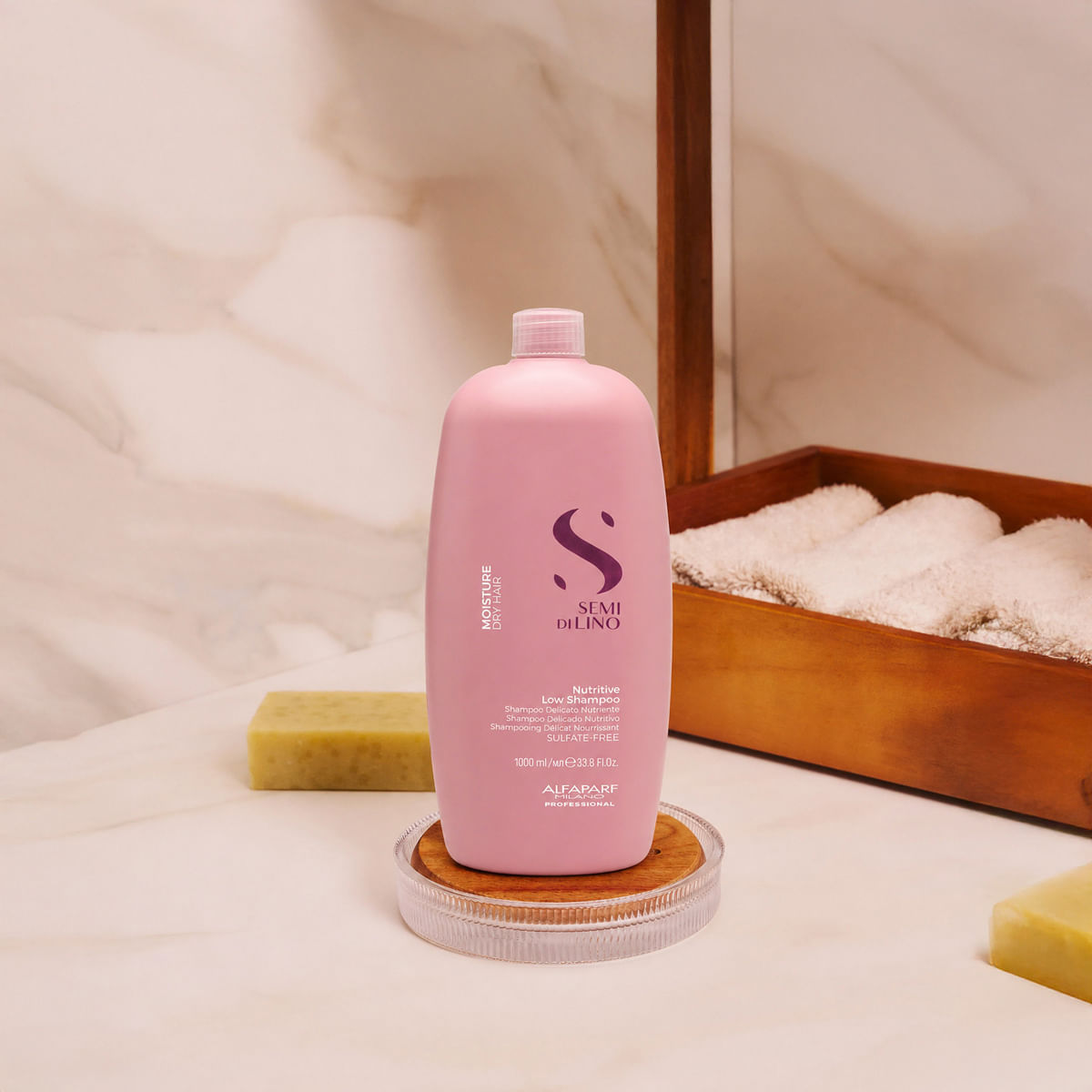 Kit Alfaparf Shampoo Semi di Lino Moisture Nutritive 1L + Válvula Pump