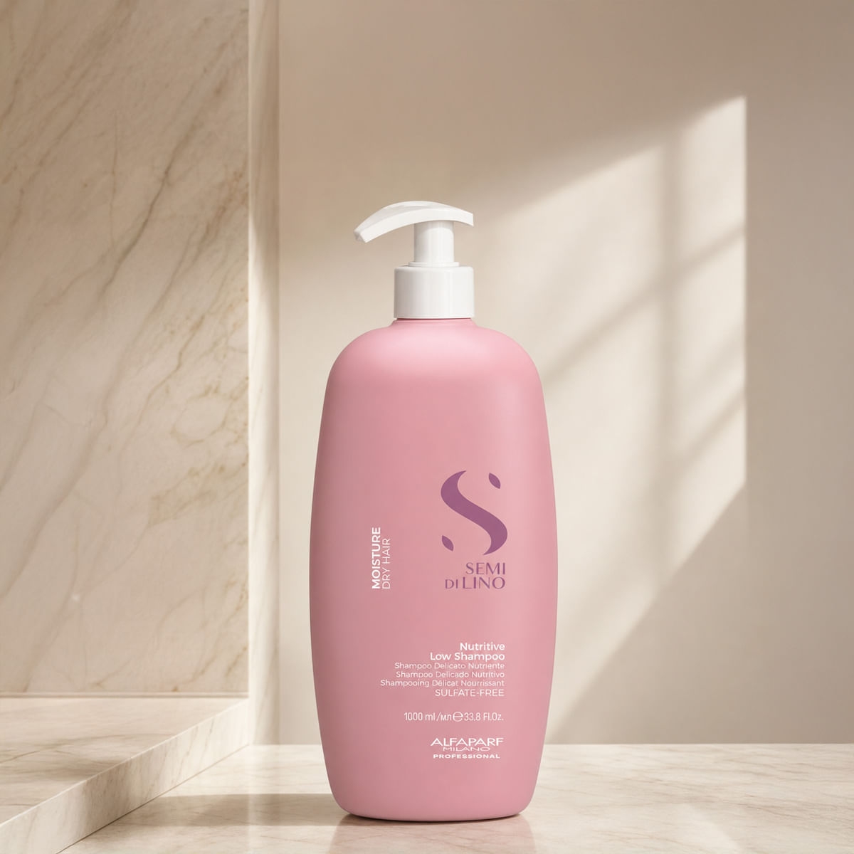 Kit Alfaparf Shampoo Semi di Lino Moisture Nutritive 1L + Válvula Pump