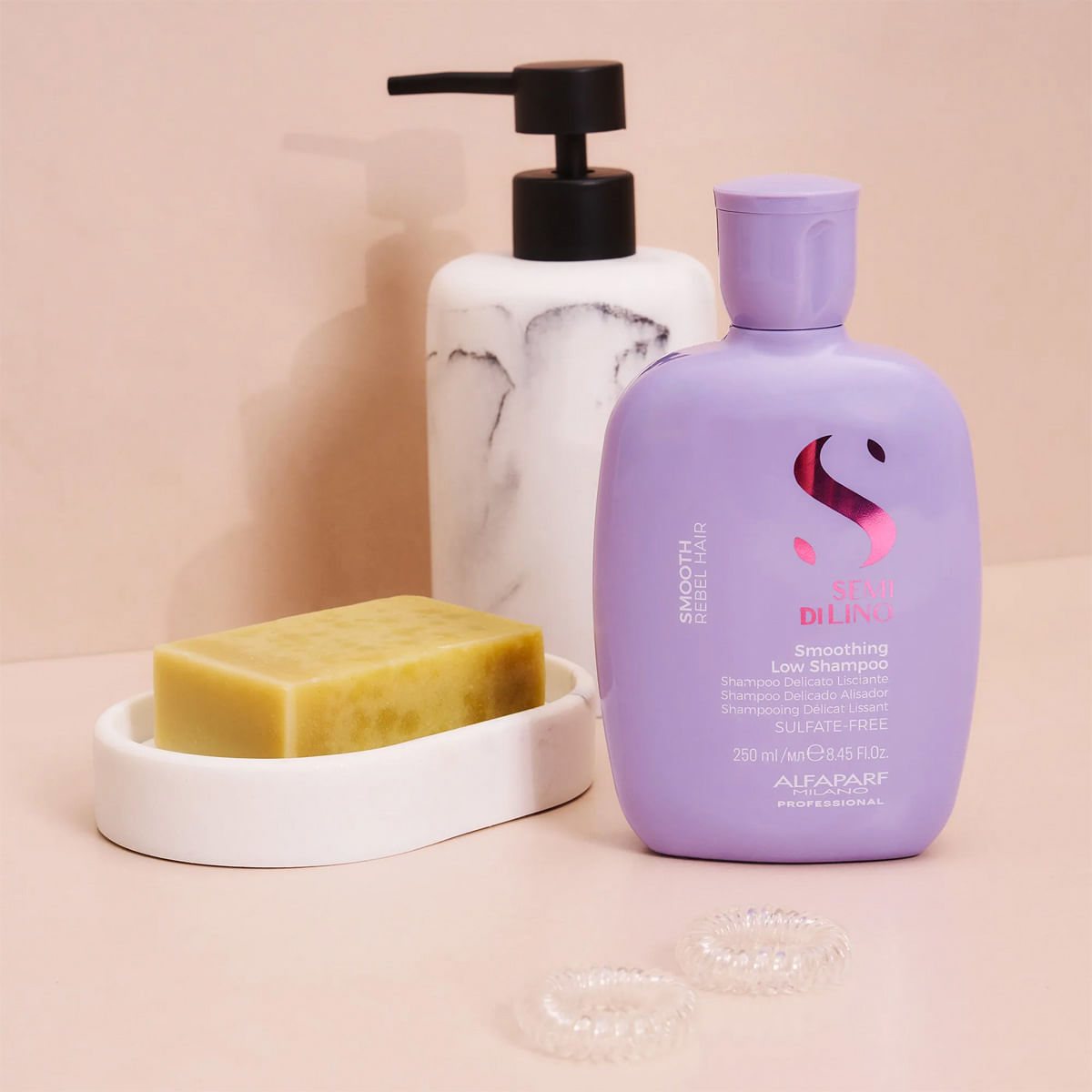 Kit Semi di Lino Smooth Alfaparf Shampoo 250ml + Máscara 200ml + Leave-in 12ml + Condicionador 200ml