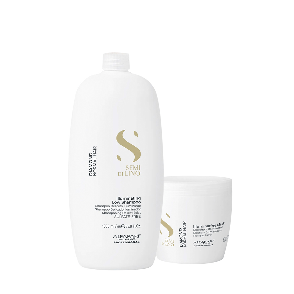 Kit Semi Di Lino Diamond Illuminating Alfaparf Shampoo 1l + Máscara 500ml