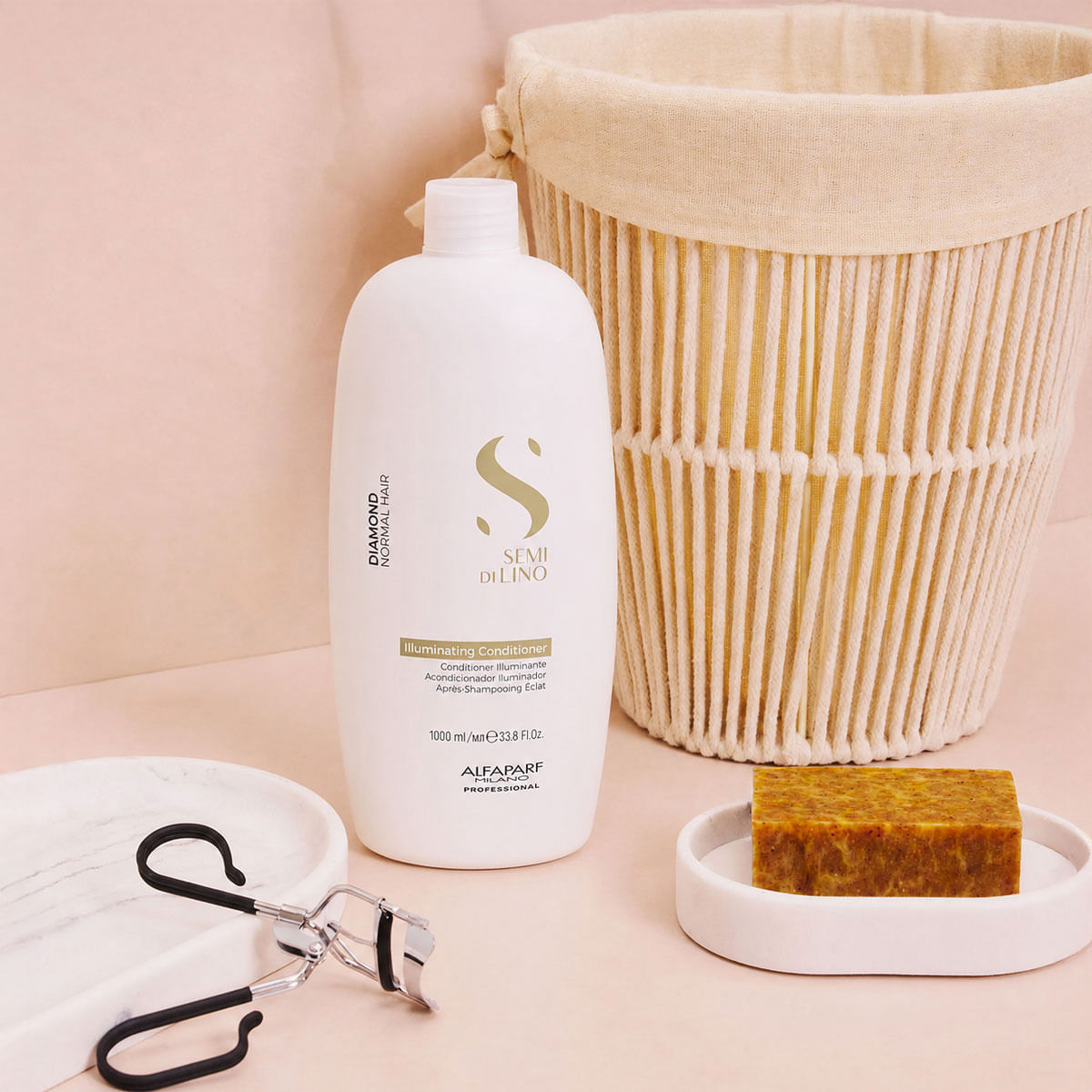 Kit Semi di Lino Diamond Illuminating Alfaparf Shampoo 1L + Condicionador 1L