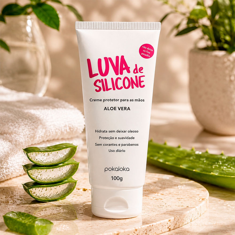 Creme Para As Mãos Luva de Silicone Aloe Vera Pokoloka 100g