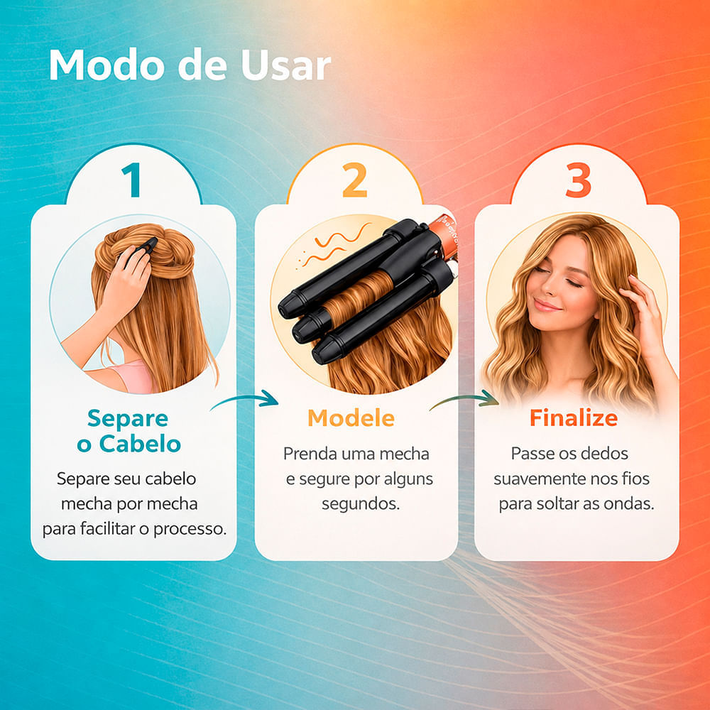 Modelador de Cachos Lizz Professional Beach Waves Triondas Bivolt