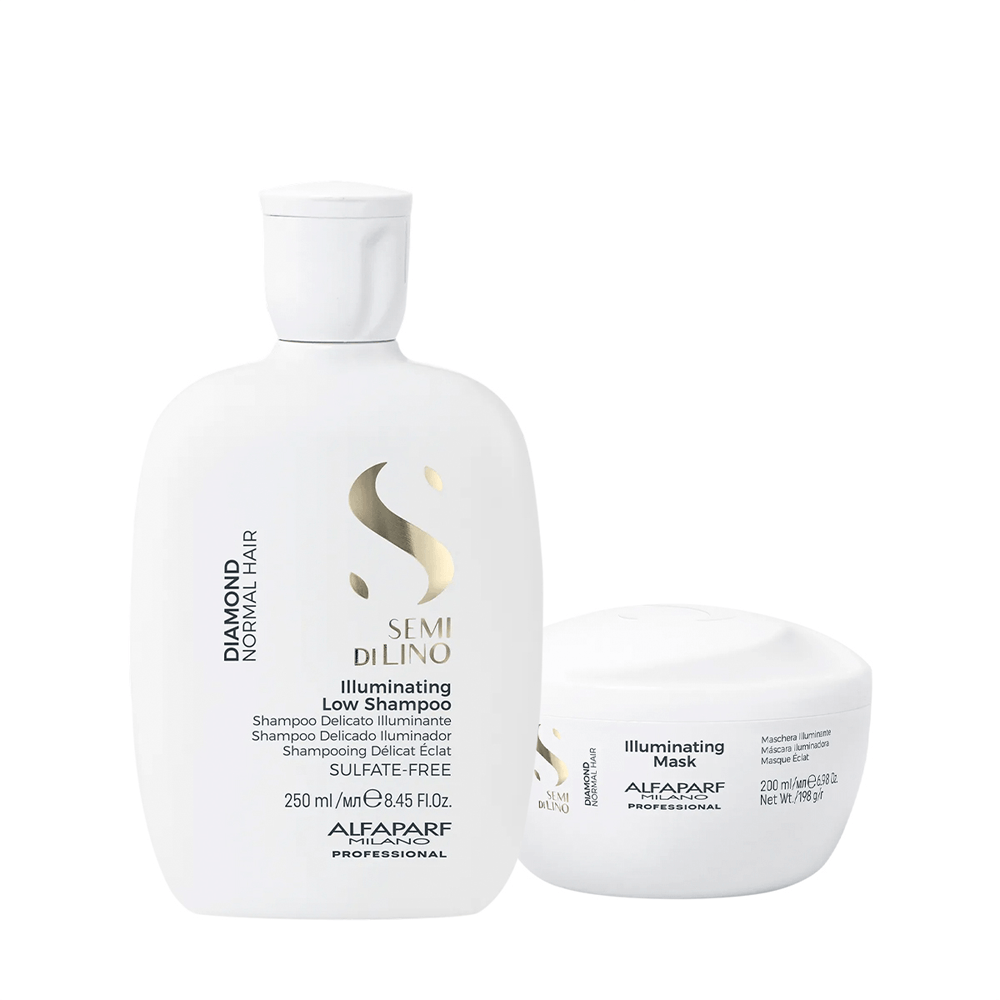 Kit Semi Di Lino Diamond Illuminating Alfaparf Shampoo 250ml + Máscara 200ml