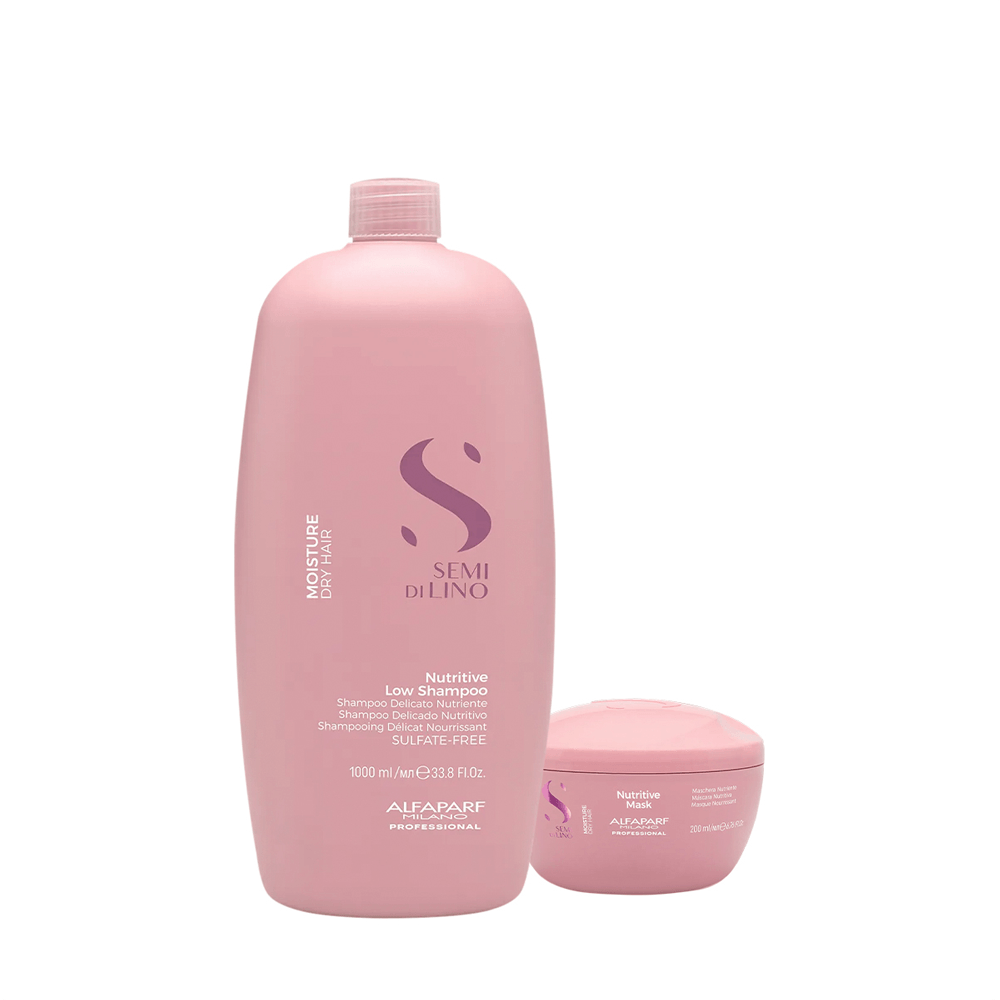 Kit Semi Di Lino Moisture Nutritive Alfaparf Shampoo 1l + Máscara 200ml
