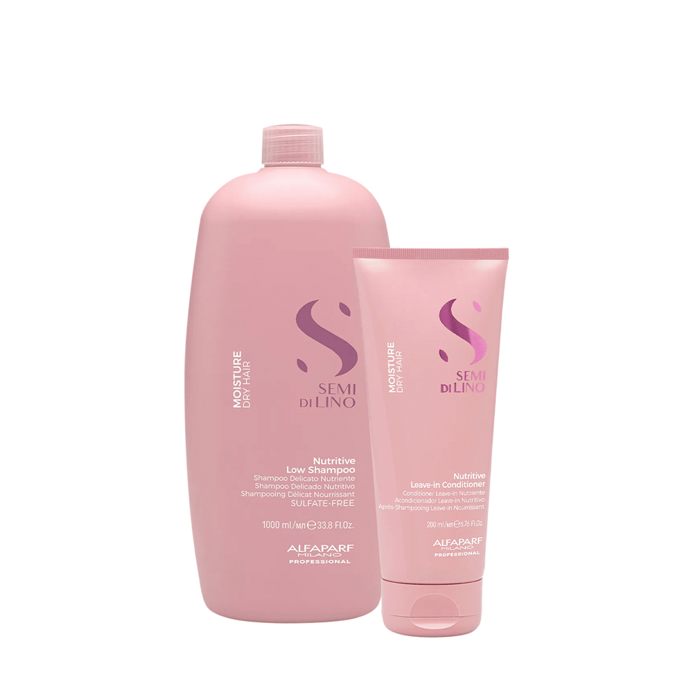Kit Semi Di Lino Moisture Nutritive Alfaparf Shampoo 1l + Leave-in 200ml
