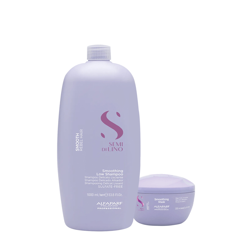 Kit Semi Di Lino Smooth Alfaparf Shampoo 1l + Máscara 200ml