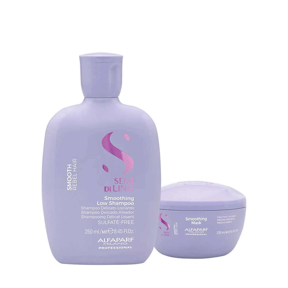 Kit Semi Di Lino Smooth Alfaparf Shampoo 250ml + Máscara 200ml