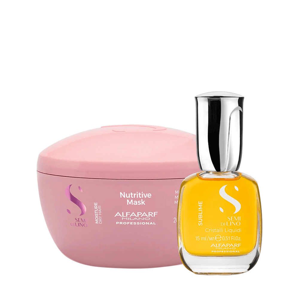 Kit Semi di Lino Moisture e Sublime Alfaparf Máscara 200ml + Óleo 15ml