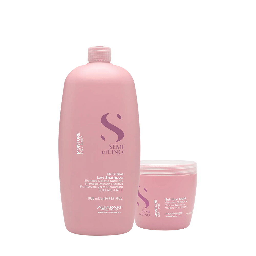 Kit Semi Di Lino Moisture Nutritive Alfaparf Shampoo 1l + Máscara 500ml