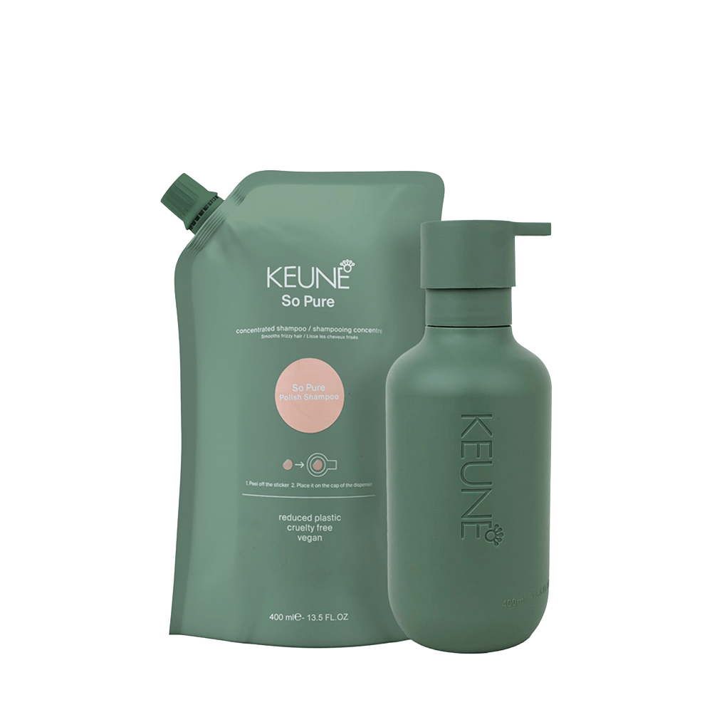 Kit So Pure Polish Keune Refil Shampoo 400ml + Frasco com Pump