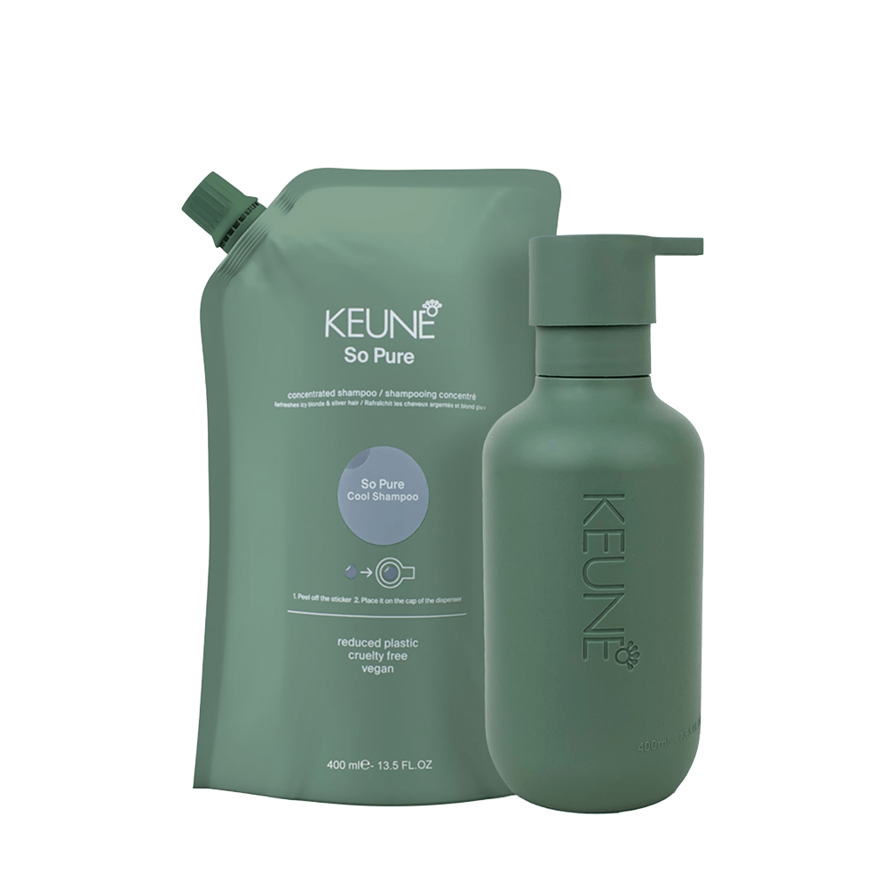 Kit So Pure Cool Keune Refil Shampoo 400ml + Frasco Com Pump