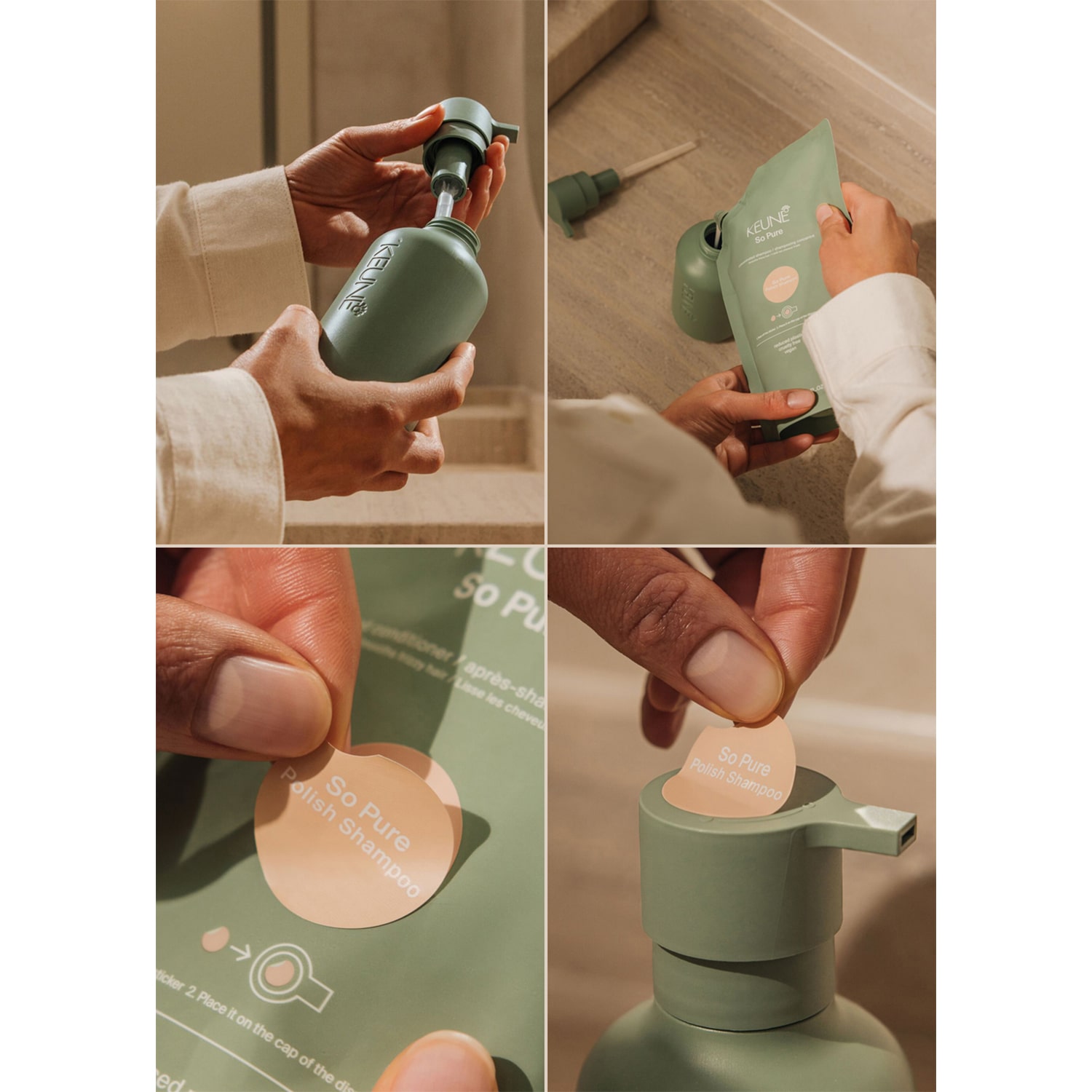 Kit So Pure Clarify Keune Refil Shampoo 400ml + Frasco com Pump