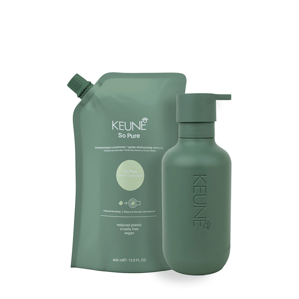Kit So Pure Clarify Keune Refil Condicionador 400ml + Frasco Com Pump