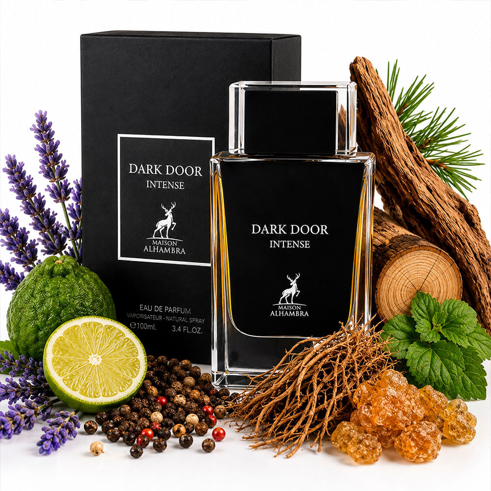 Perfume Árabe Masculino Dark Door Intense Eau de Parfum Maison Alhambra 100ml
