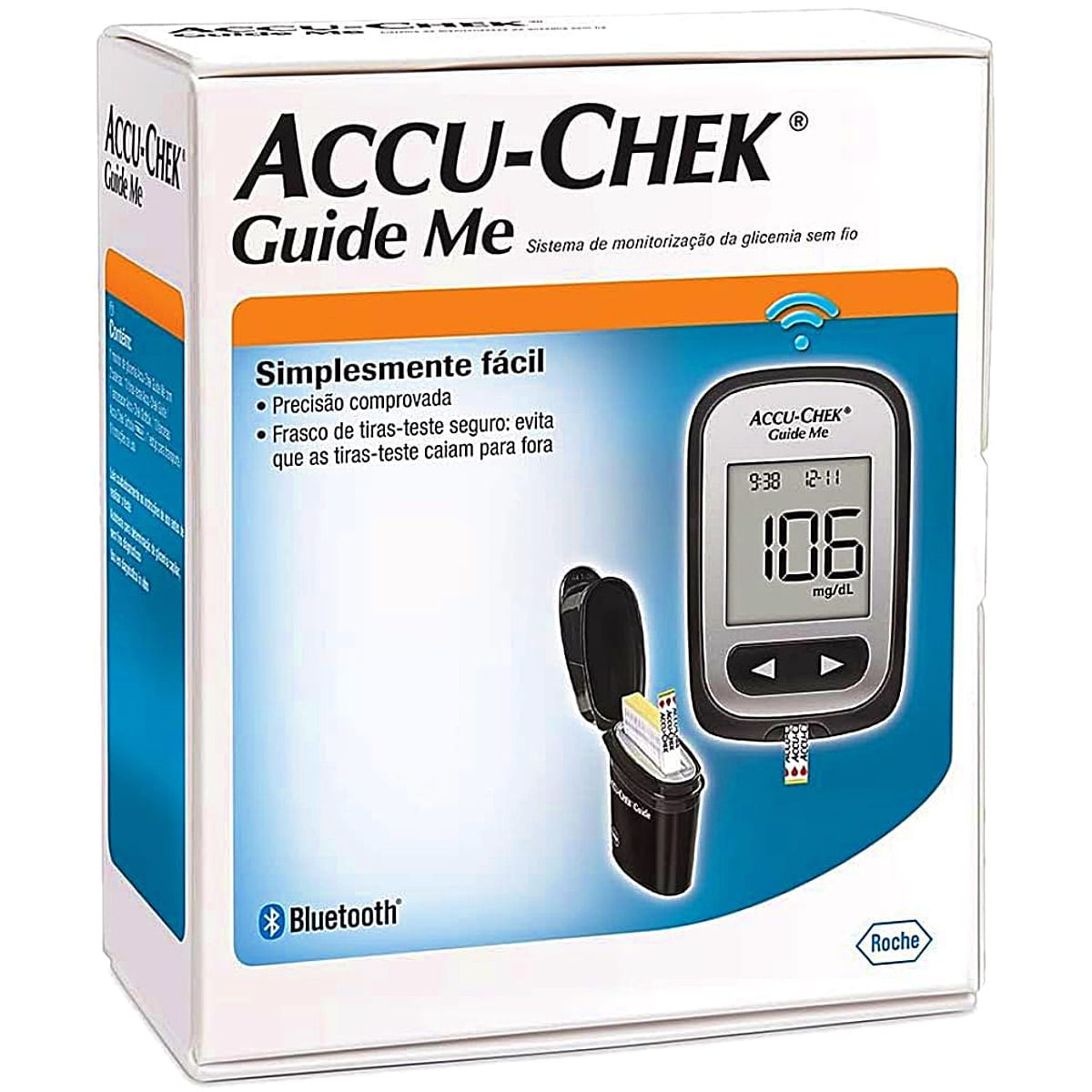 Kit Medidor de Glicemia Accu-Chek Guide Me Com 10 Tiras