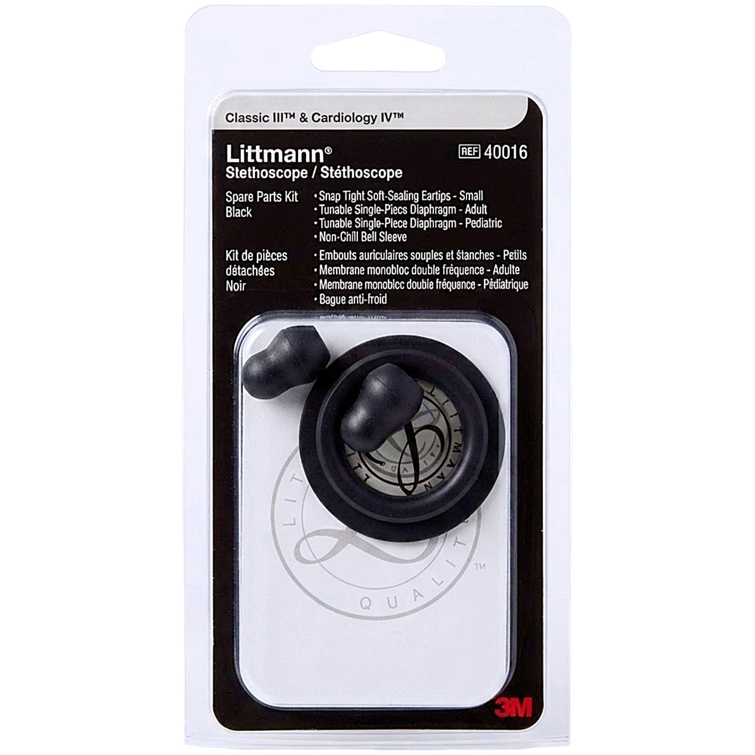 Kit de Reparo para Estetoscópios Littmann Classic III e Cardiology IV 40016 Preto