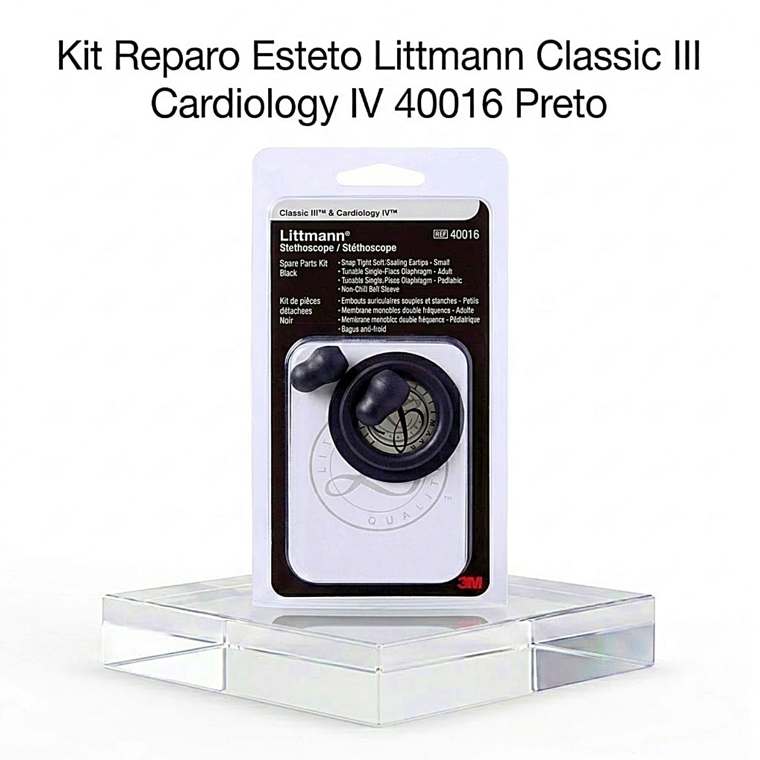 Kit de Reparo para Estetoscópios Littmann Classic III e Cardiology IV 40016 Preto