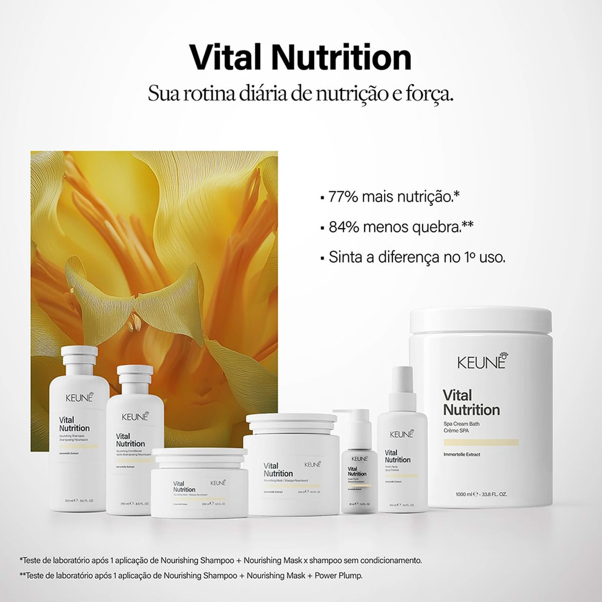 Kit Vital Nutrition Keune Shampoo 1L + Condicionador 1L + Máscara Capilar 500ml