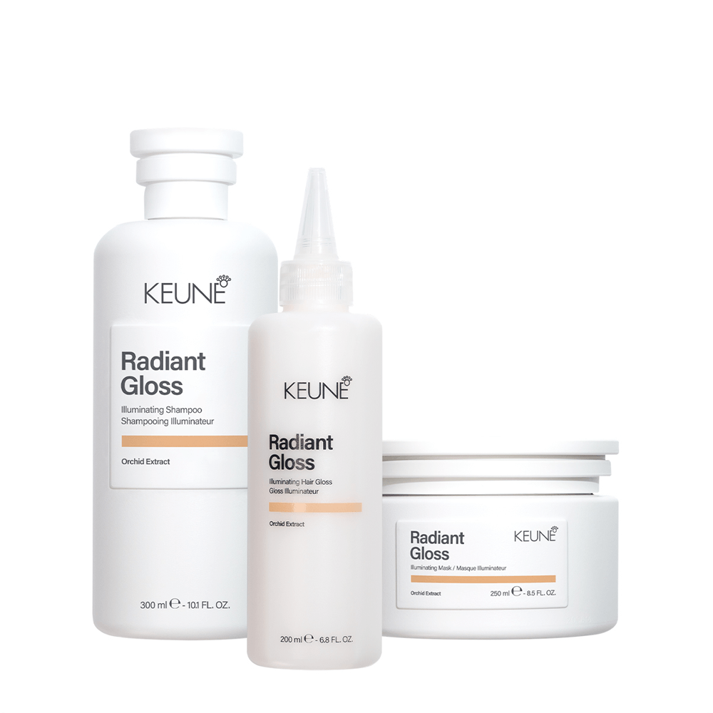 Kit Radiant Gloss Home Care Keune Shampoo 300ml + Condicionador 200ml + Máscara Capilar 250ml