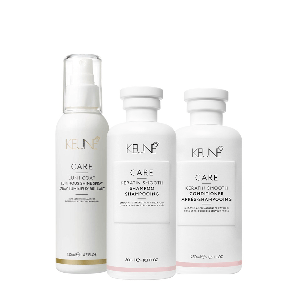 Kit Care Keratin Smooth Keune Shampoo 300ml + Condicionador 250ml + Finalizador 140ml