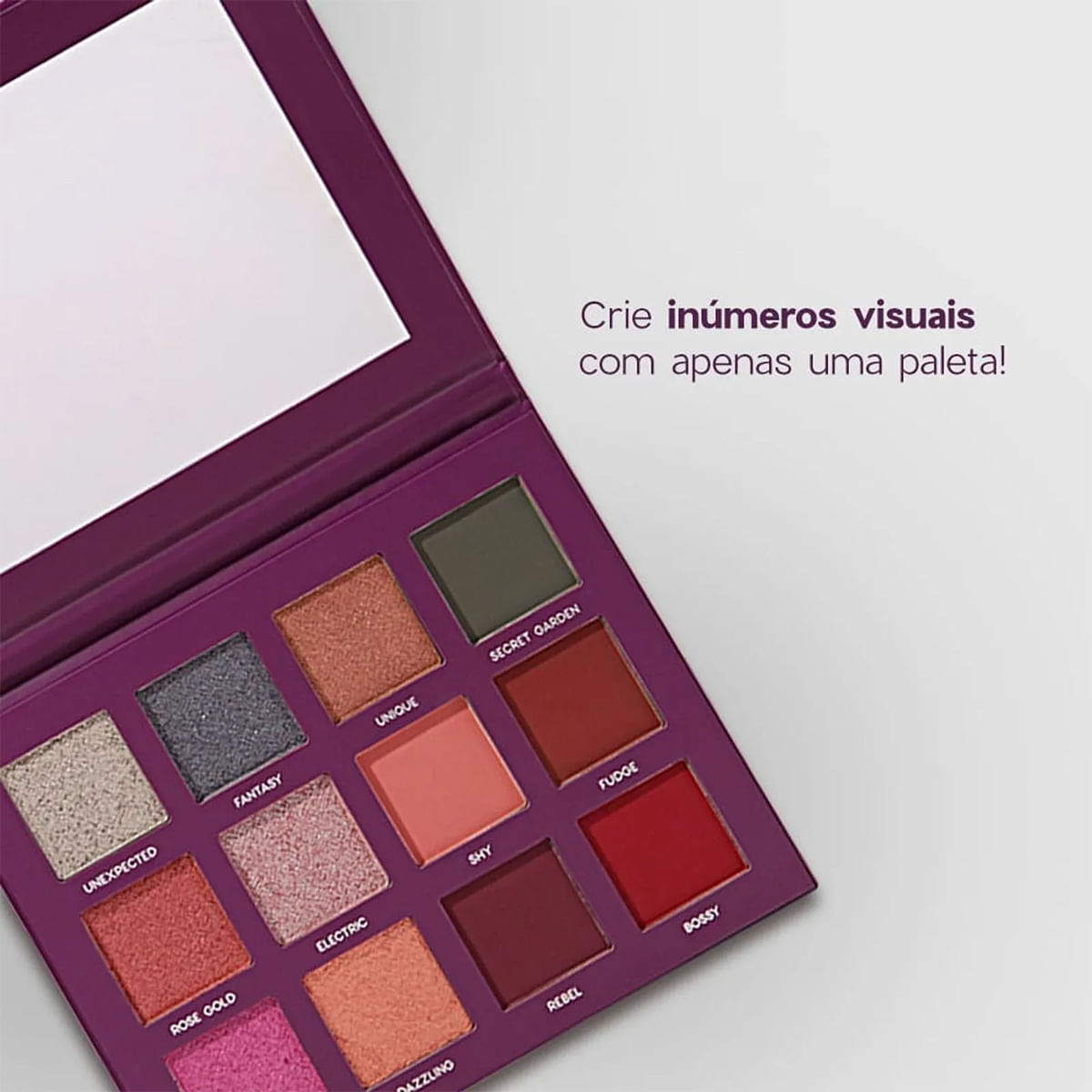 Kit 12 Shades Highlight Purple Edition Océane Paleta de Sombras + Paleta de Iluminador