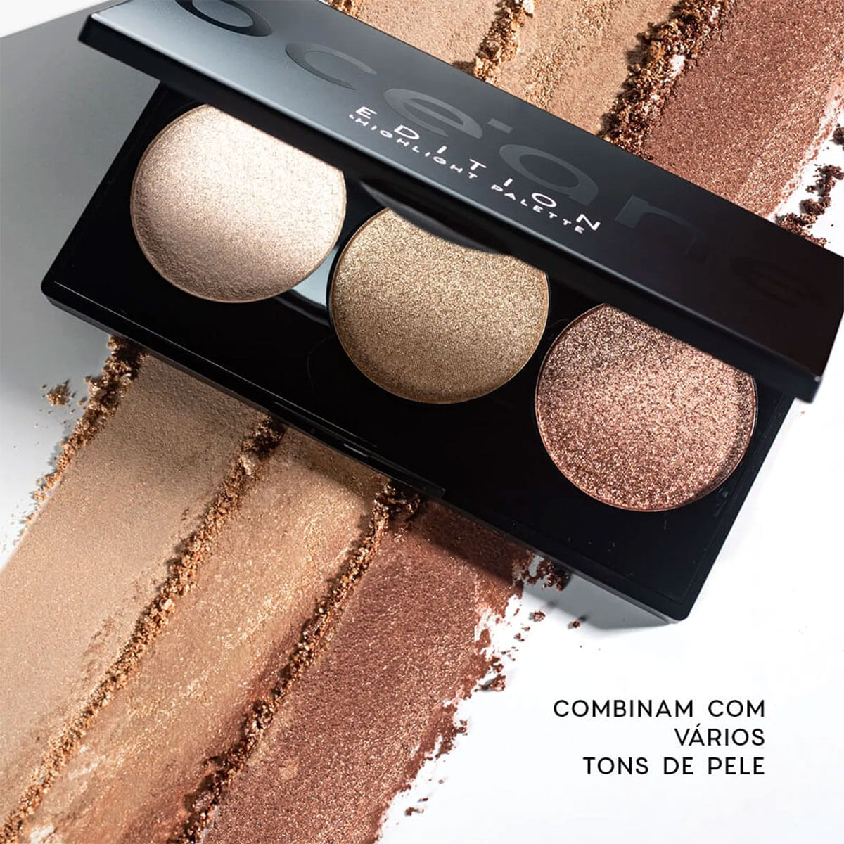 Kit 12 Shades Highlight Purple Edition Océane Paleta de Sombras + Paleta de Iluminador