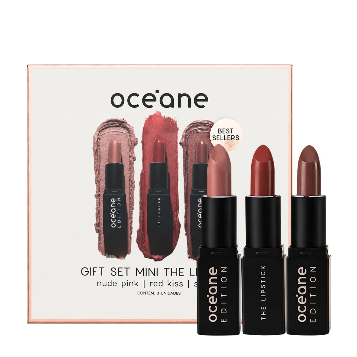 Kit Trio de Mini Batons Semi-Matte Océane