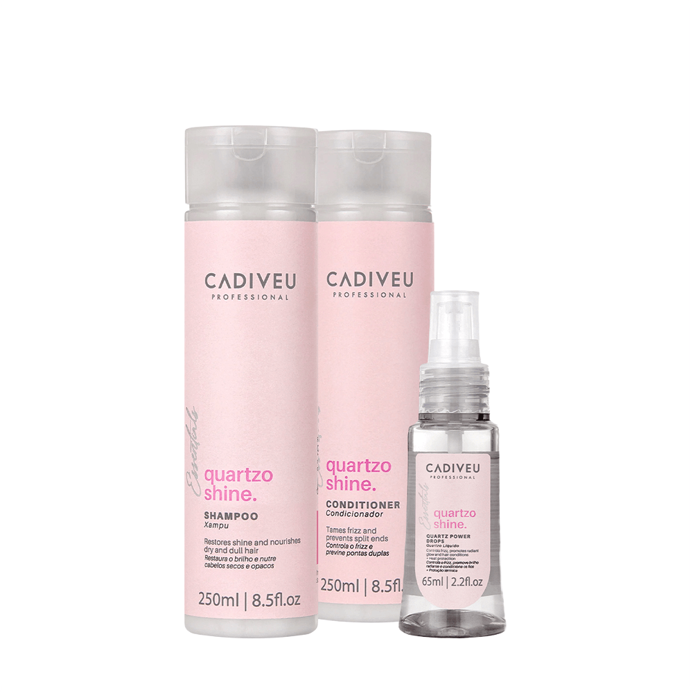 Kit Essentials Quartzo Shine Cadiveu Professional Shampoo 250ml + Condicionador 250ml + Óleo 65ml