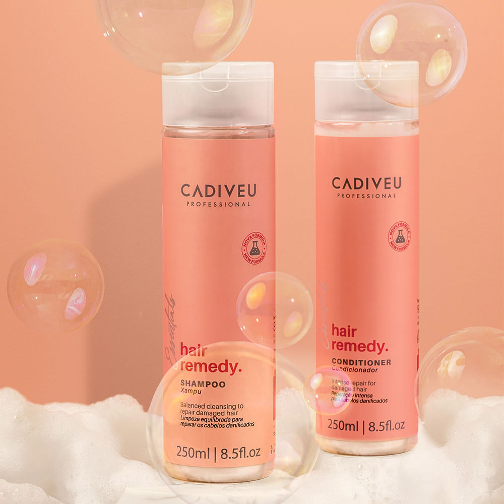 Kit Hair Remedy Cadiveu Shampoo 250ml + Condicionador 250ml + Máscara Reparadora 200ml + Óleo Capilar 65ml