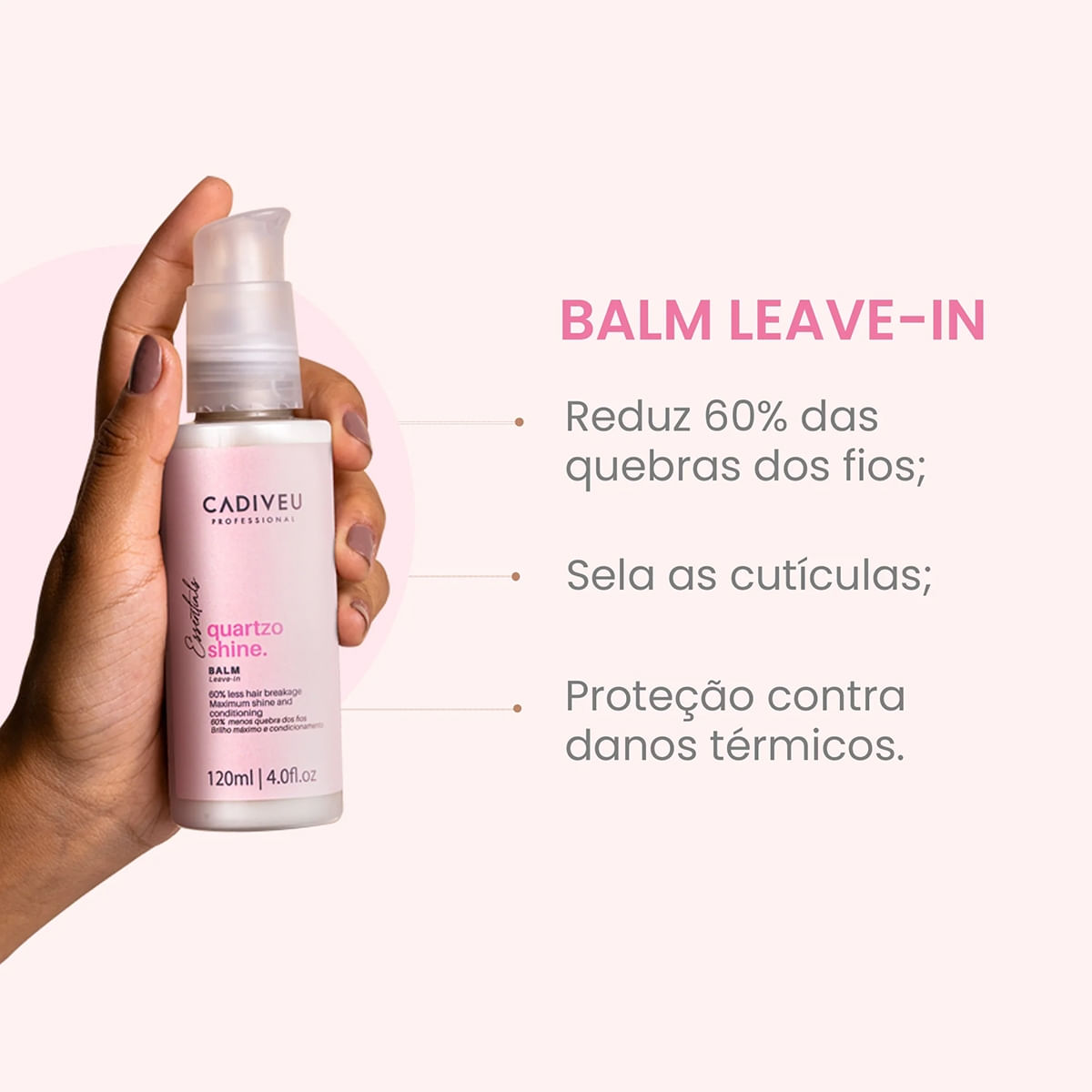 Kit Quartzo Shine Cadiveu Professional Óleo Capilar 65ml + Leave-in 120ml