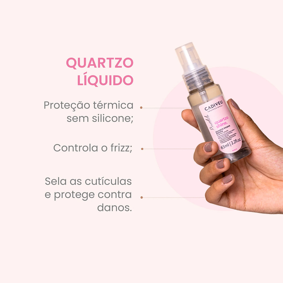 Kit Quartzo Shine Cadiveu Professional Óleo Capilar 65ml + Leave-in 120ml
