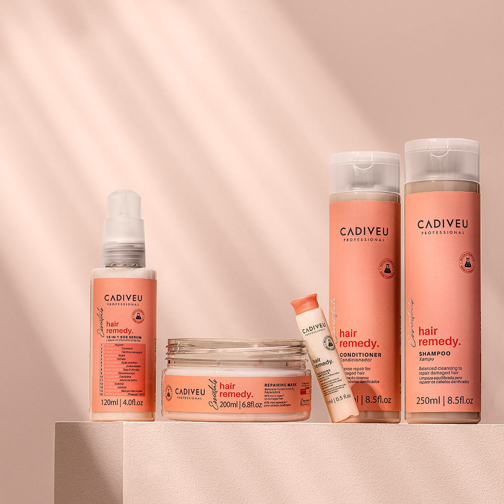 Kit Hair Remedy Cadiveu Shampoo 250ml + Óleo Capilar 65ml