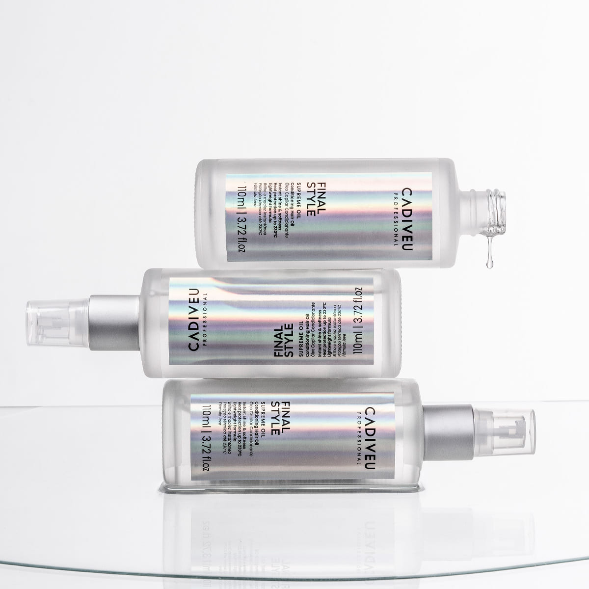 Kit Glamour Cadiveu Professional Shampoo 250ml + Condicionador 250ml + Máscara 200ml + Leave-in 200ml + Óleo Capilar 110ml