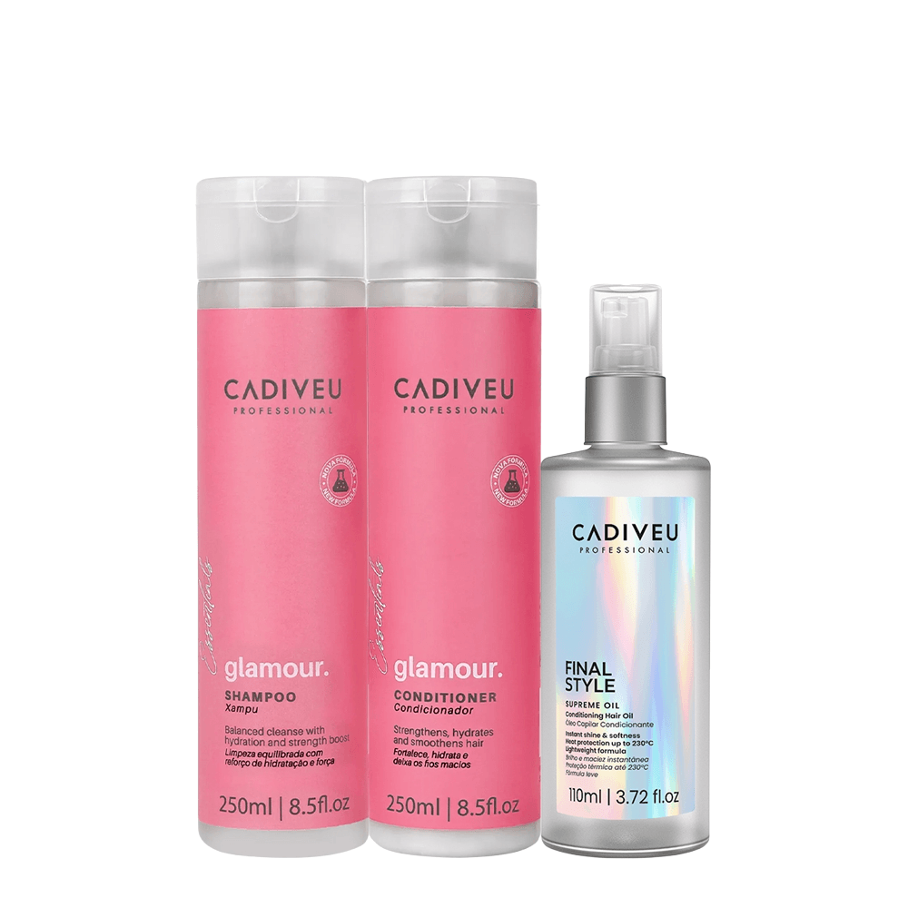 Kit Cadiveu Professional Glamour Duo E Final Style Oil G (3 Produtos)