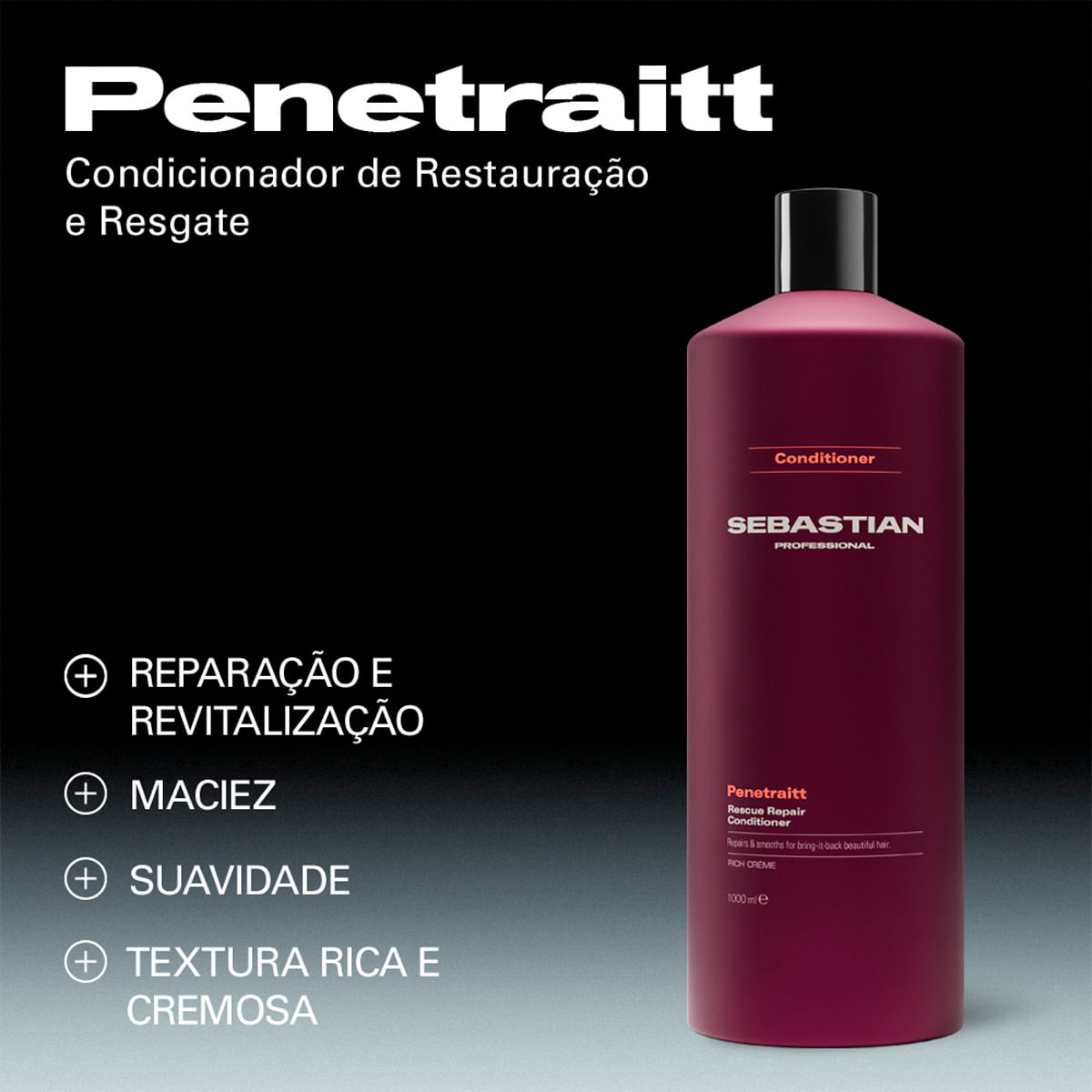 Kit Penetraitt Sebastian Professional Shampoo 1L + Condicionador 1L