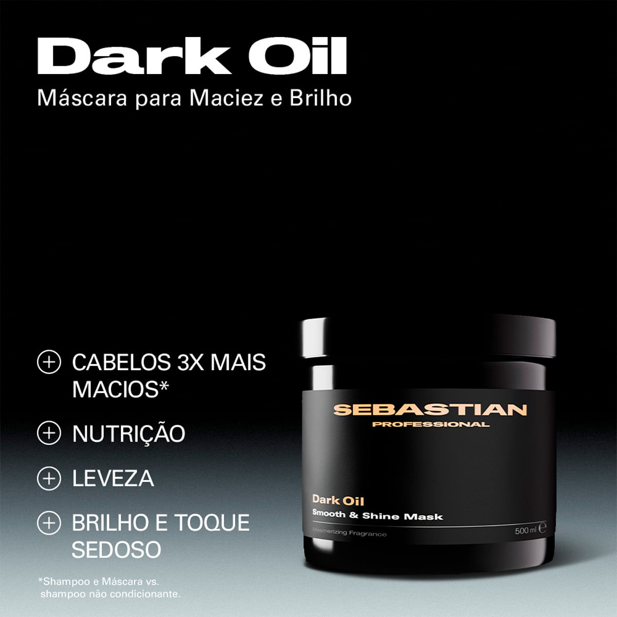 Kit Dark Oil Sebastian Professional Shampoo 1L + Máscara 500ml