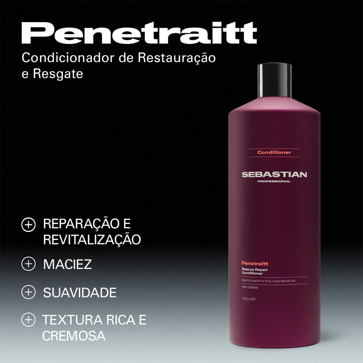 Kit Penetraitt Sebastian Professional Shampoo 1L + Condicionador 1L