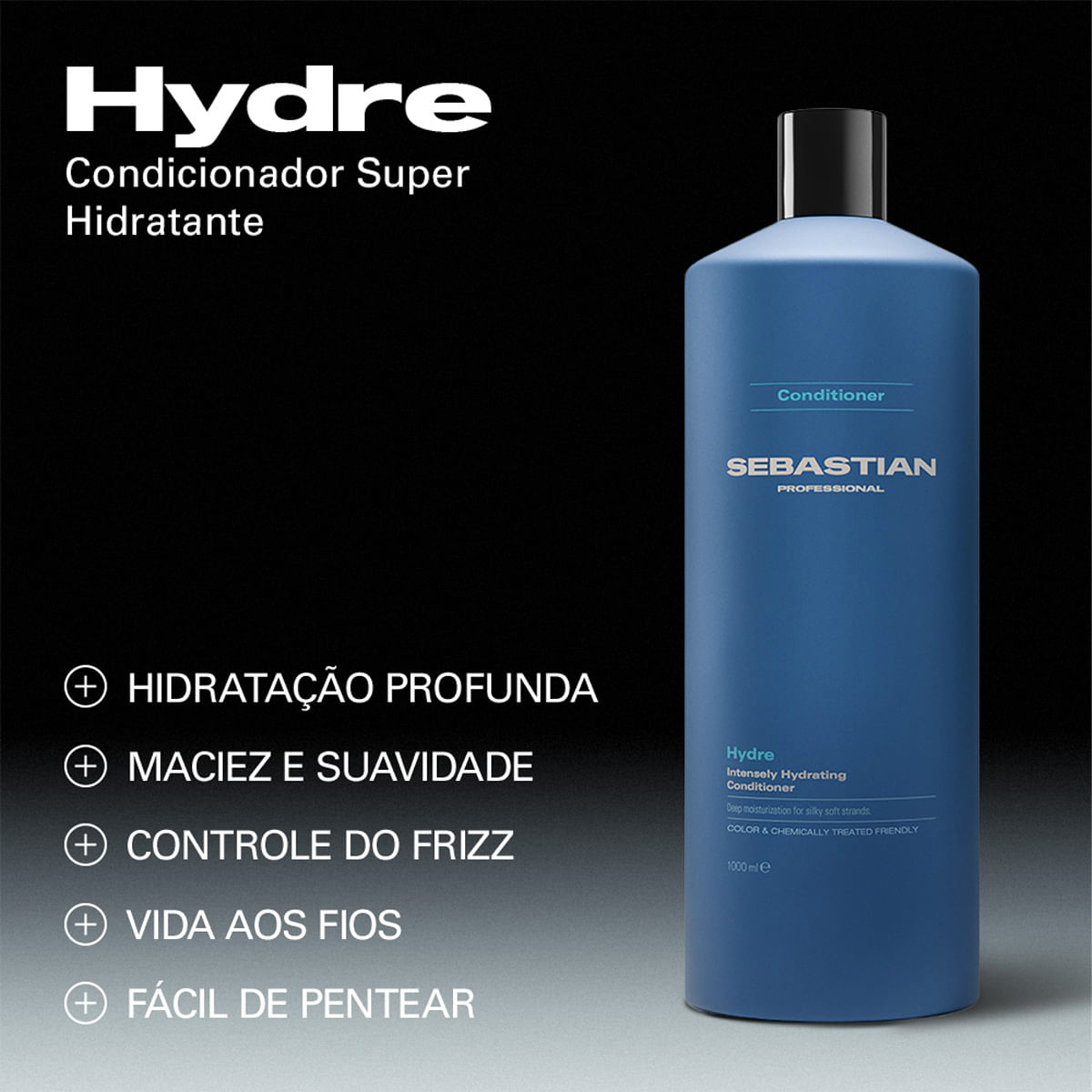 Kit Hydre Sebastian Professional Shampoo 1L + Condicionador 1L + Máscara Capilar 500ml